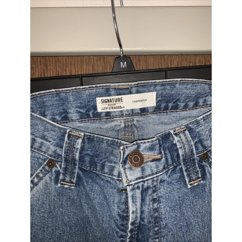 Vintage Men's Y2k Levi's Carpenter Denim Cargo Jeans Relaxed Light Wash 32x34